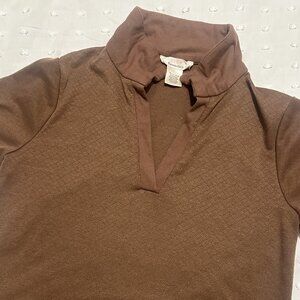 Urban Romantics Brown Collared Crop Shirt